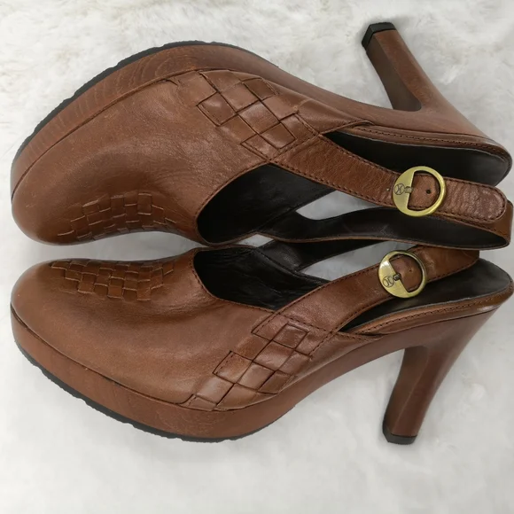 Cole Haan Women's 9B Brown Strap Platform 4" Heel - Picture 5 of 8